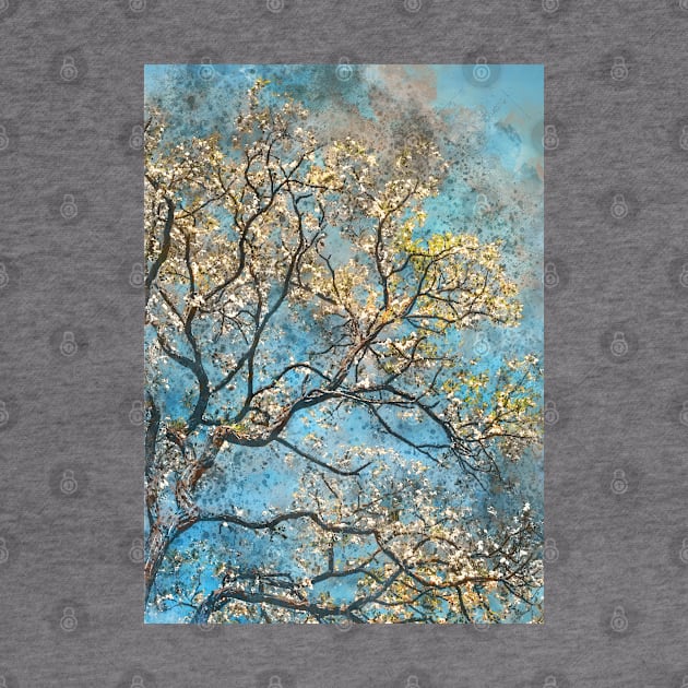 Watercolor tree on blue background #tree by JBJart